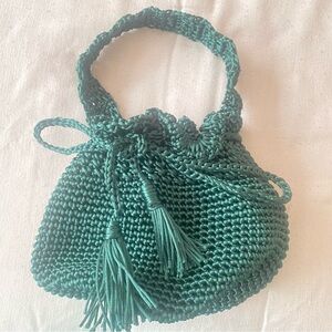 Zara inspired crotchet forest green bag